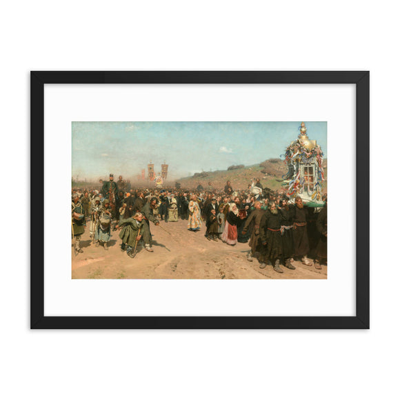Ilya Repin, Religious Procession in Kursk Province (1880-1883) Framed Painting Poster
