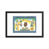 Winnie the Pooh / Vinni Pukh Stamp (1988) Framed Poster