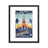 The New Travel Land (1930) Framed Vintage Soviet Travel Poster