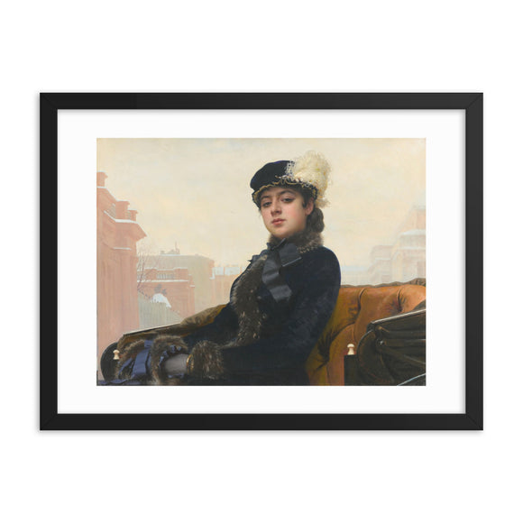 Ivan Kramskoi, Portrait of an Unknown Woman (1883) Framed Poster