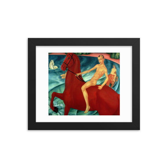 Kuzma Petrov-Vodkin, Bathing of a Red Horse (1912) Framed Painting Poster