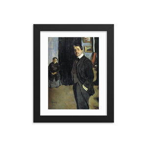 Léon Bakst, Portrait of Serge Diaghilev and His Nanny (1906) Framed Poster
