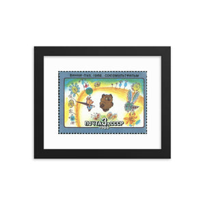 Winnie the Pooh / Vinni Pukh Stamp (1988) Framed Poster
