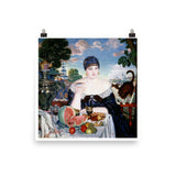 Boris Kustodiev, The Merchant's Wife at Tea (1918) Painting Poster
