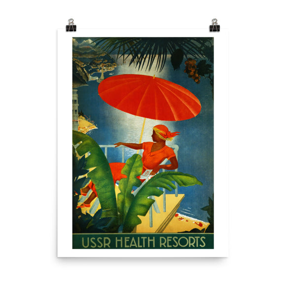 USSR Health Resorts Vintage Travel Poster
